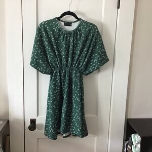 ASOS Small floral print green and white batwing dress 4